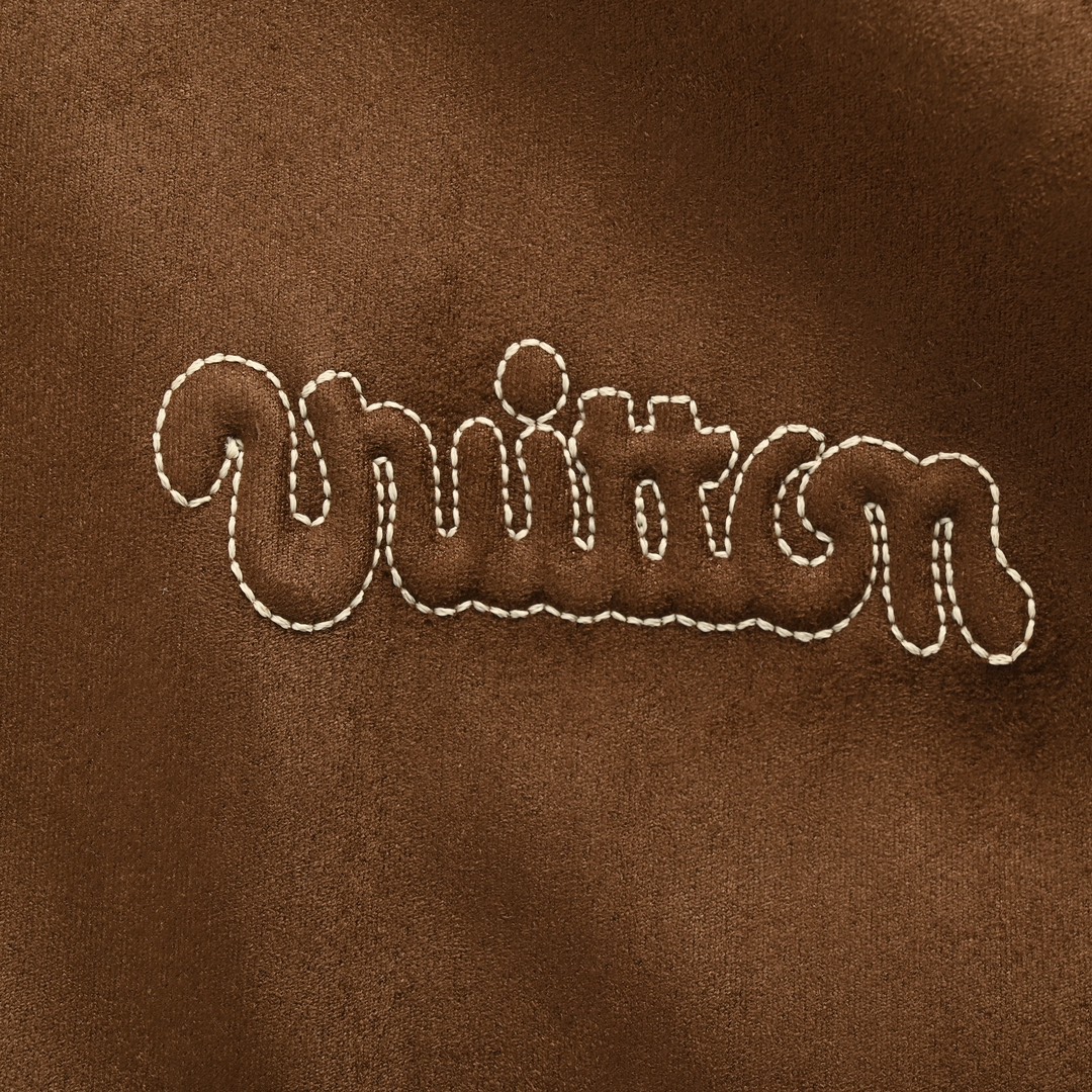 Louis Vuitton 24Fw embroidered stitching suede bomber jacket