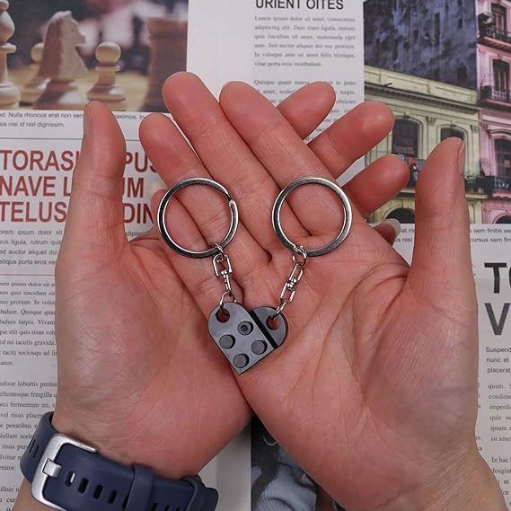 Brick Heart Keychain Set