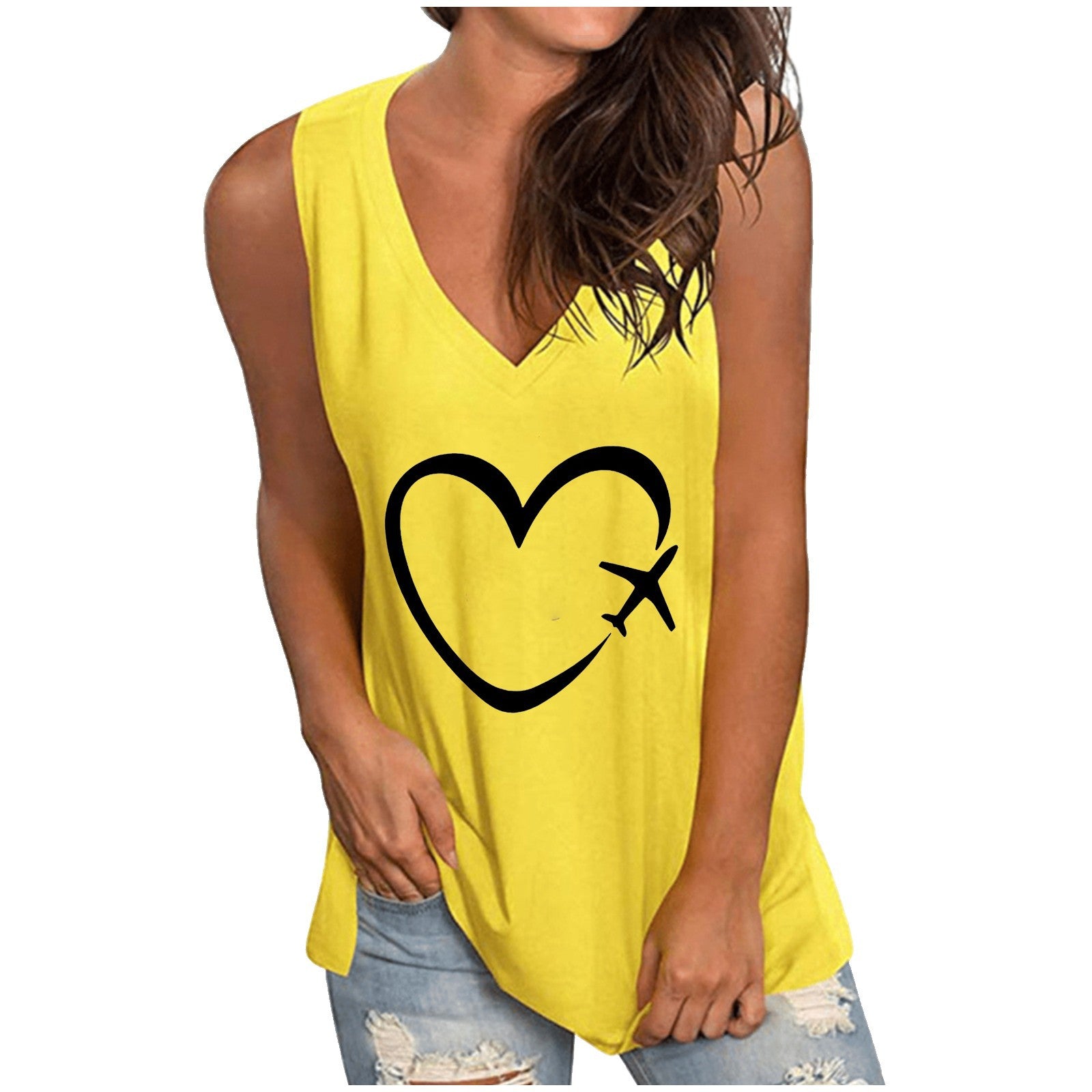Women's New Sleeveless Camisole Heart Printing Vest