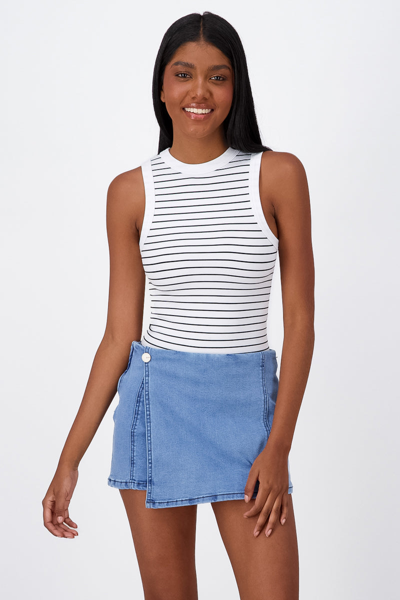 Sleeveless Striped Bodysuit