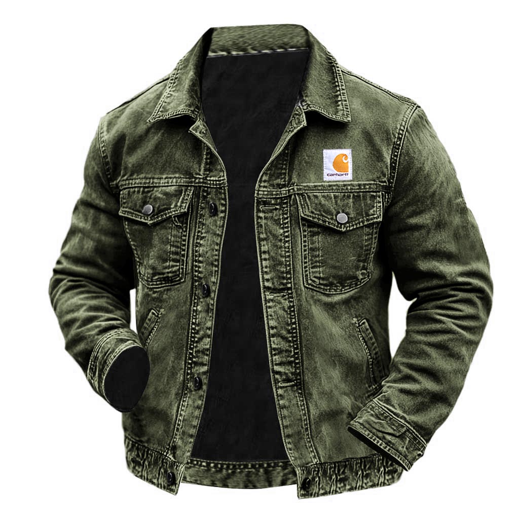 Distressed Denim Jacket for Men - Perfect for Casual and Outdoor Adventures