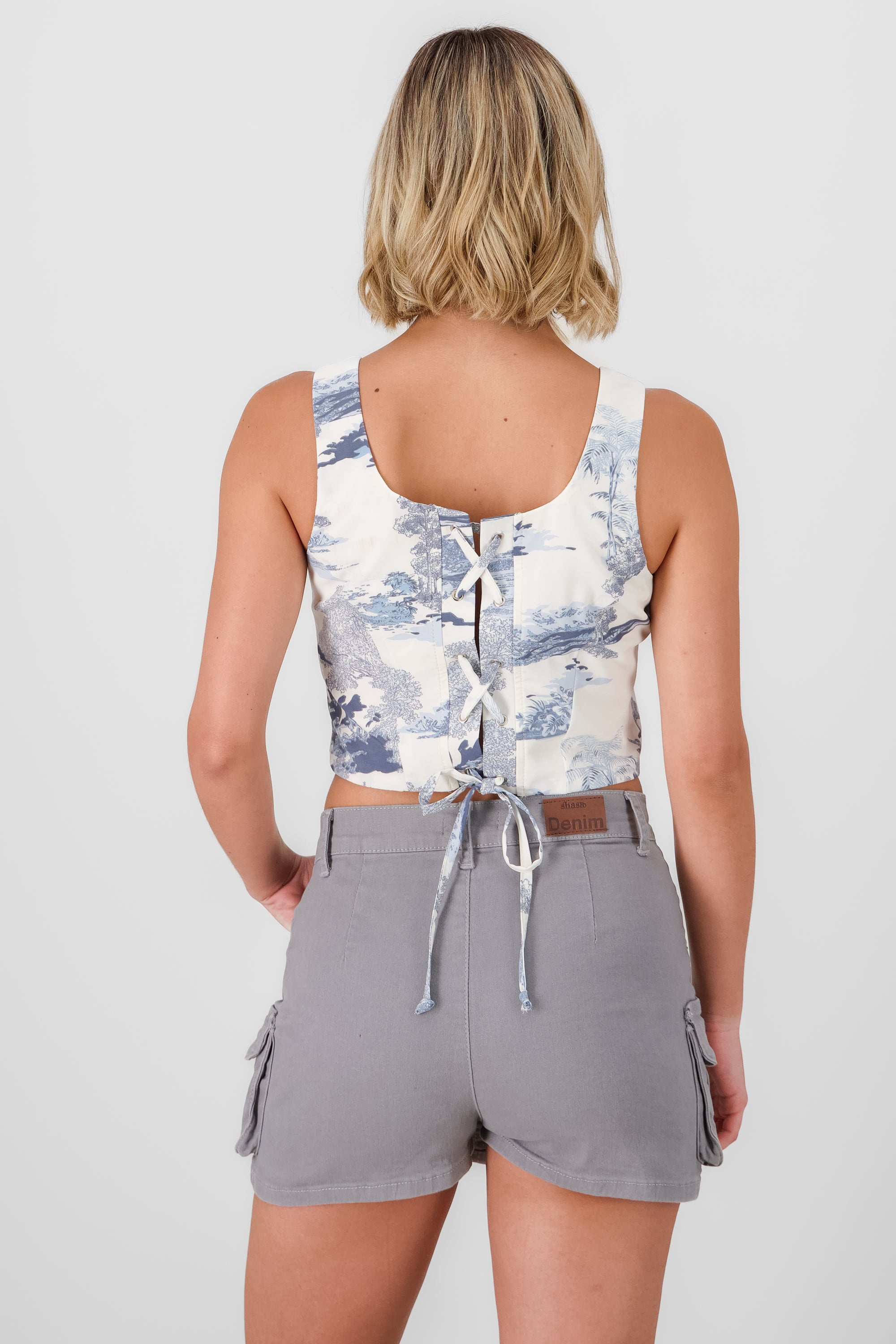 Printed Strap Corset