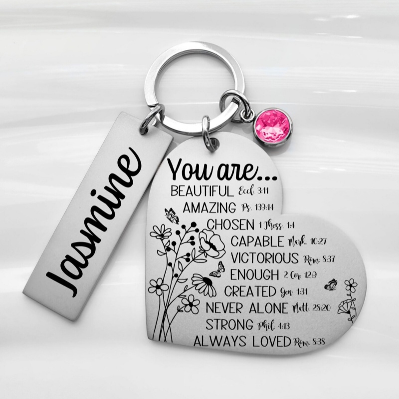 Custom Heart Shaped Keychain- Unique gifts of faith and inspiration