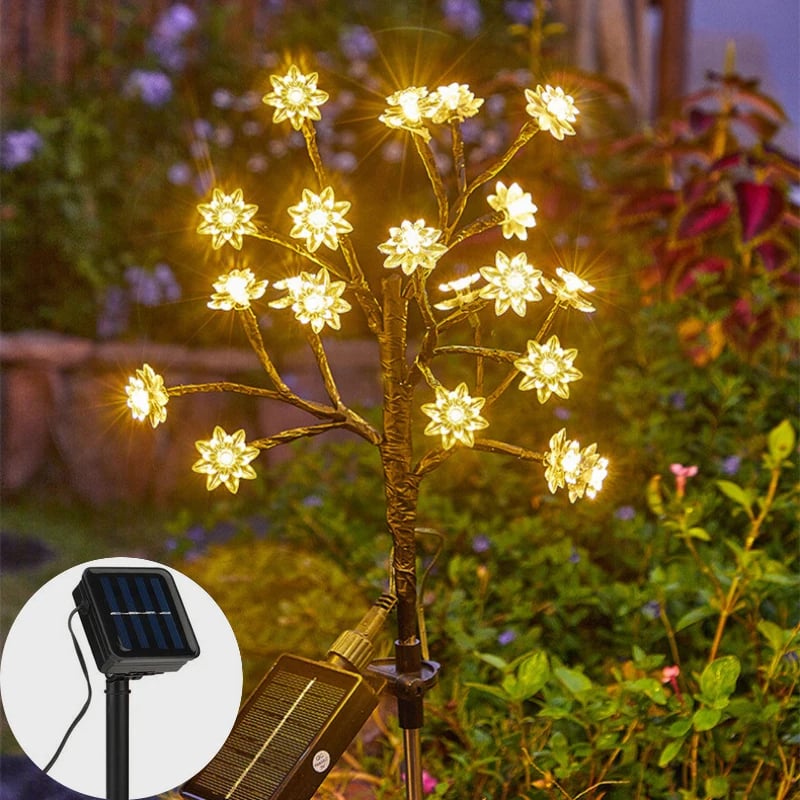 🔥Last day 48% OFF - Outdoor Waterproof Cherry Blossom  Multicolor Solar Garden Lights