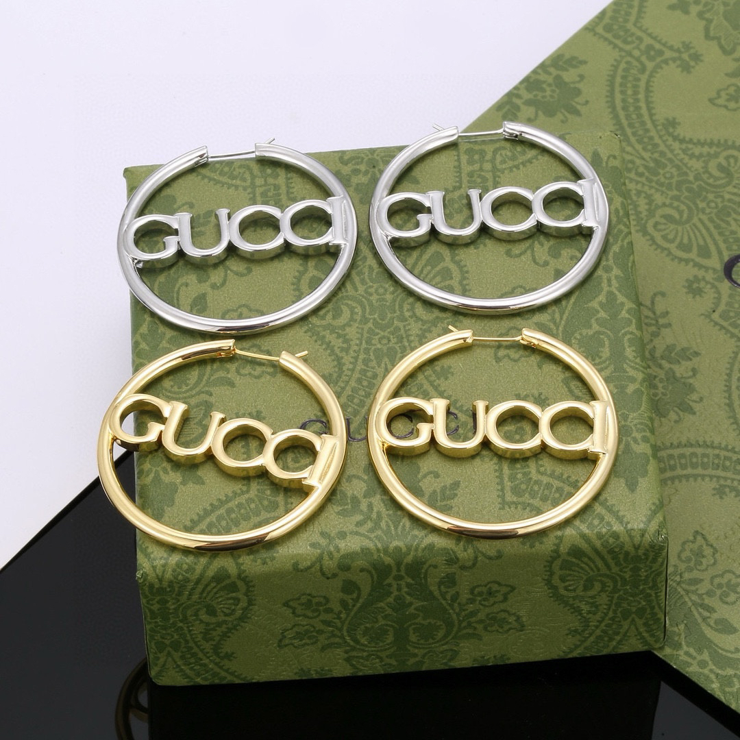 GUCCi font hoop earrings