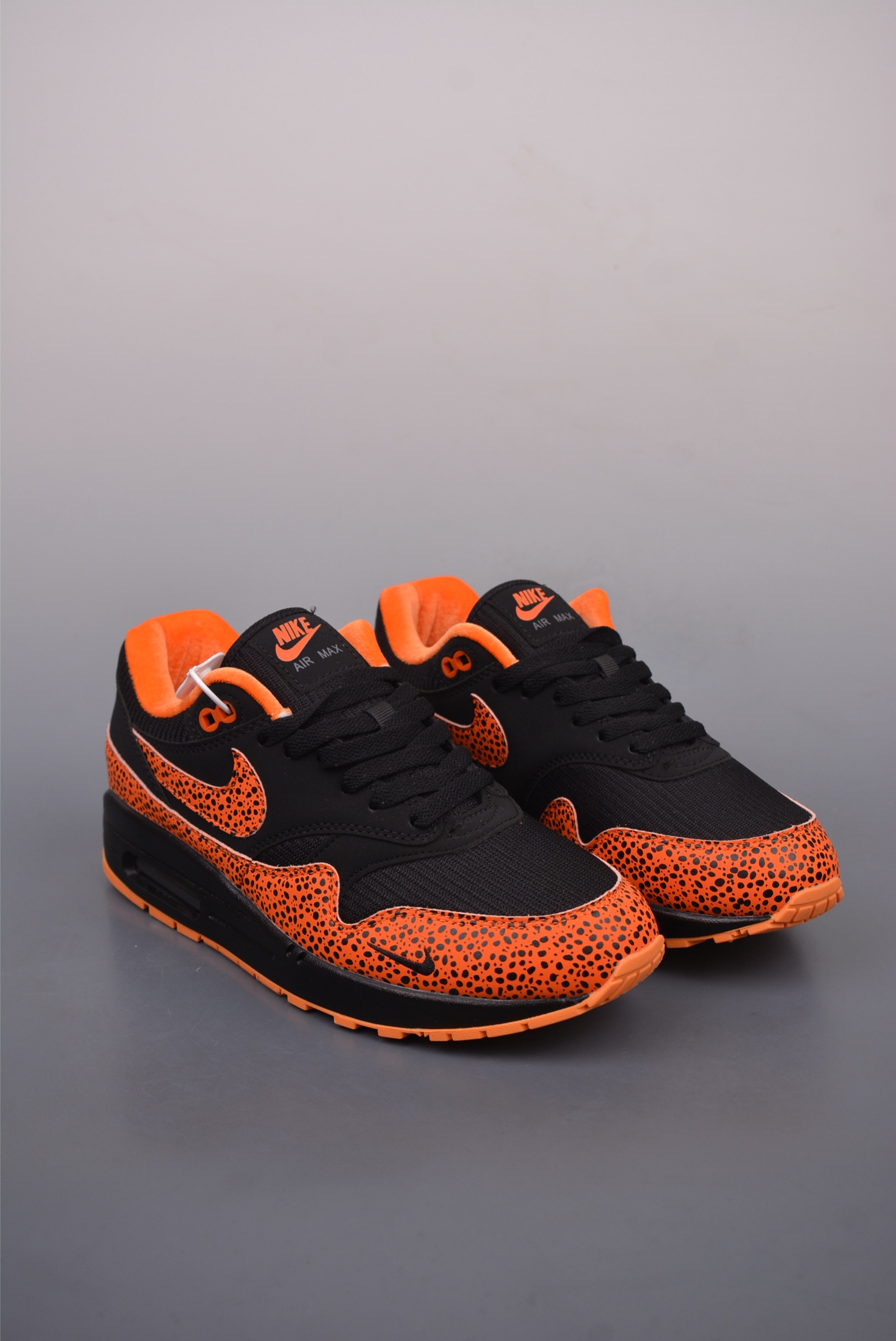 Nike Air Max 1 Original Series Black and Yellow Leopard Print
