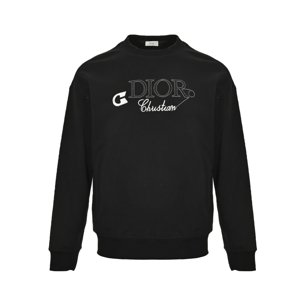 Dior 24Fw embroidered pin lettering crew neck sweatshirt