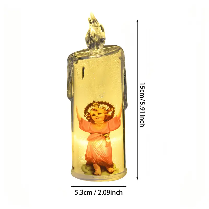 🕯️🕯️LED prayer flameless candles, Jesus saints religious decoration, Christmas Easter gift-Buy 5 Free Shipping