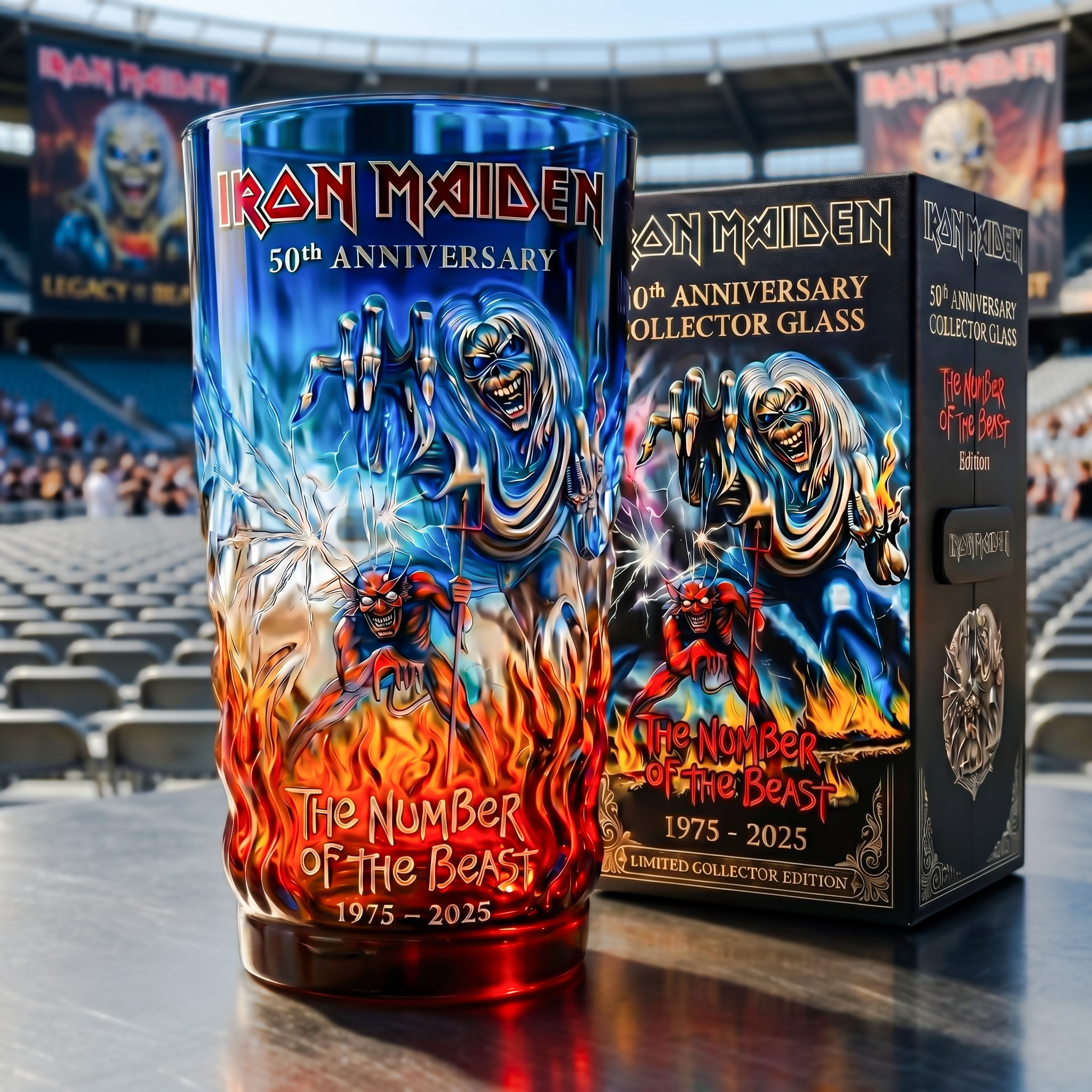🔥Iron Maiden 50th Anniversary Limited Collector's Glass!