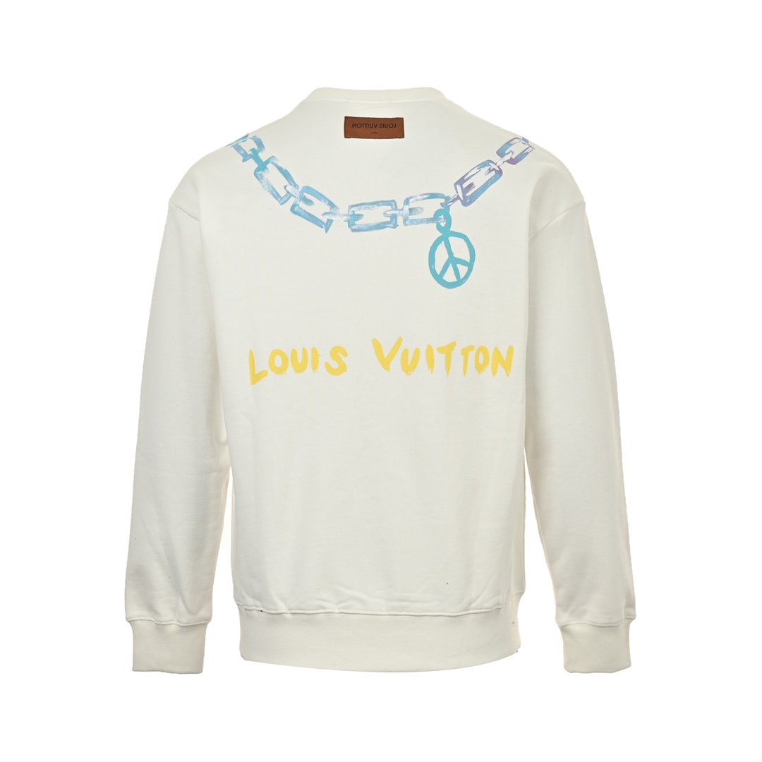 Louis Vuitton 24Fw gradient necklace pendant print crew neck sweatshirt