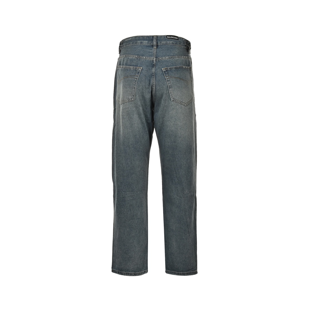 Balenciaga Washed Cut Destroyed Jeans