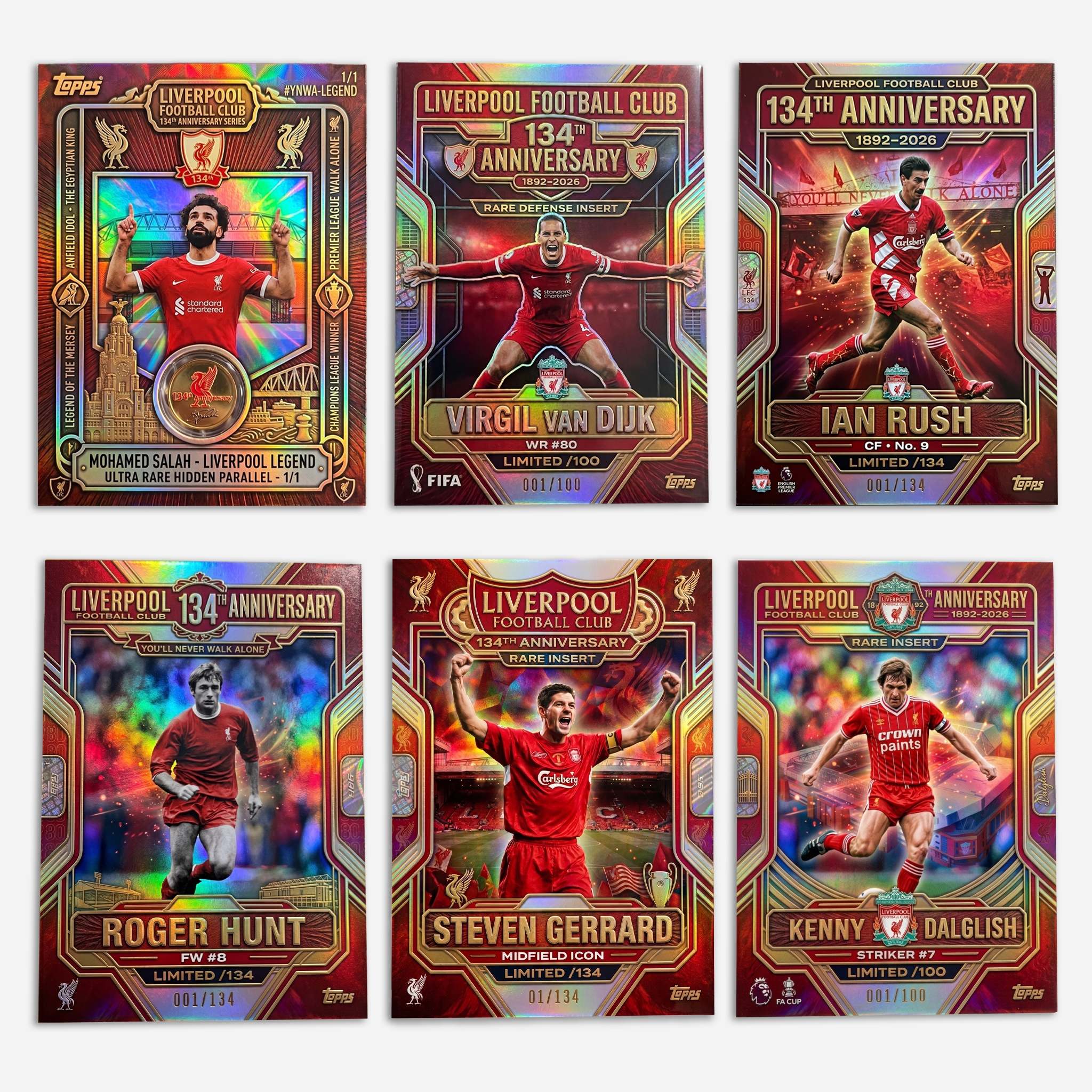 Liverpool Football Club 134th Anniversary Legacy Collection Cards