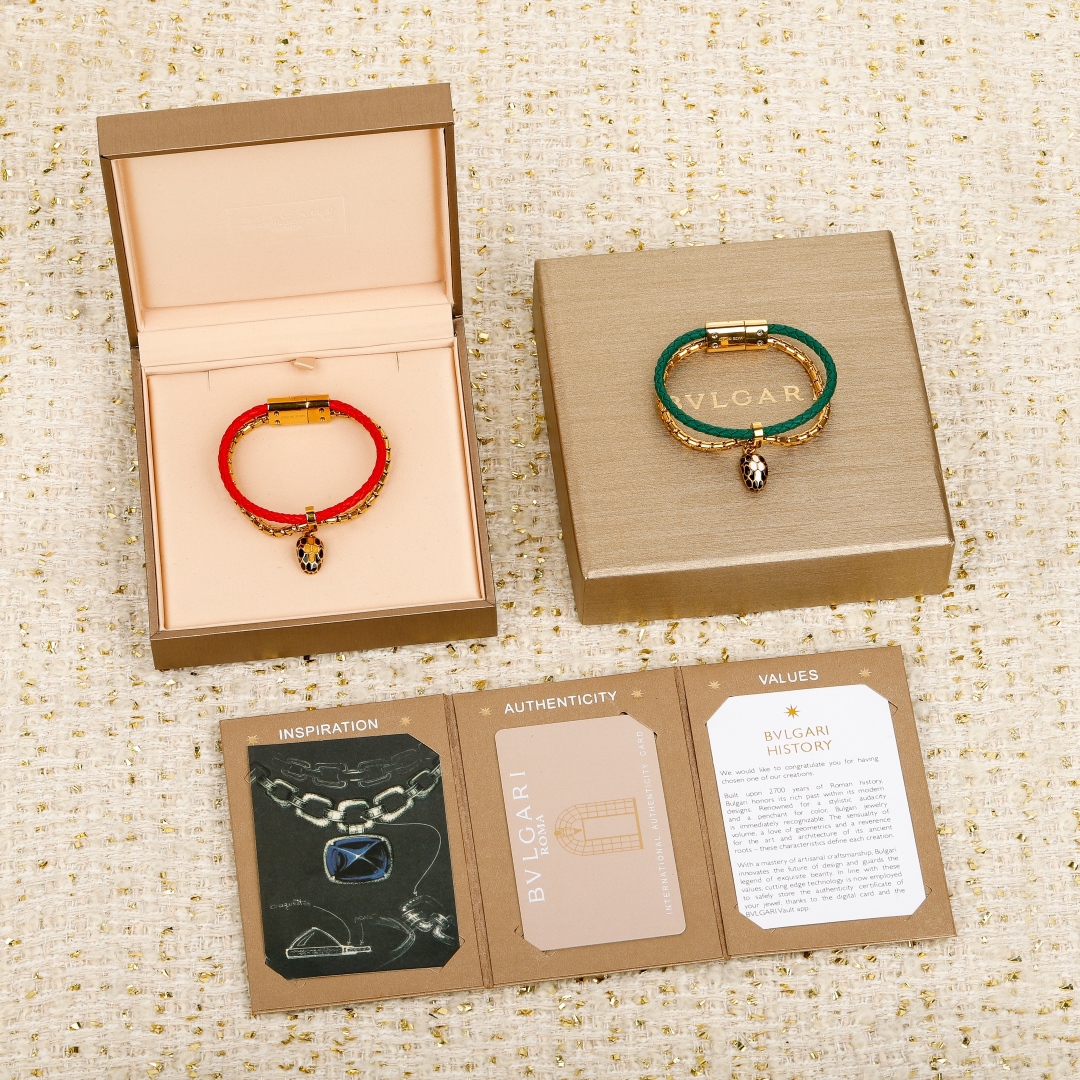 Bulgari new serpenti snake head double bracelet
