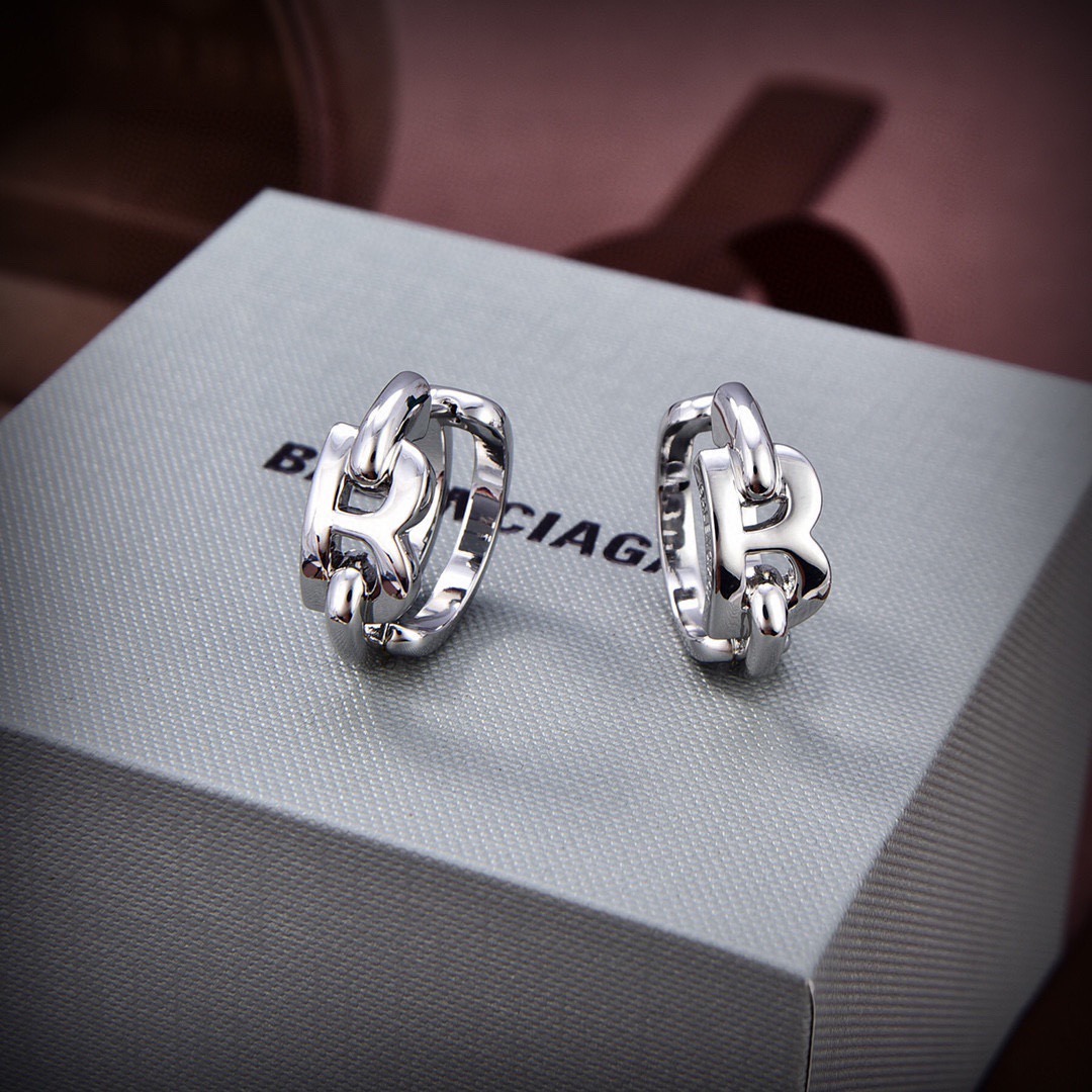 Balenciaga BB Hoop Earrings