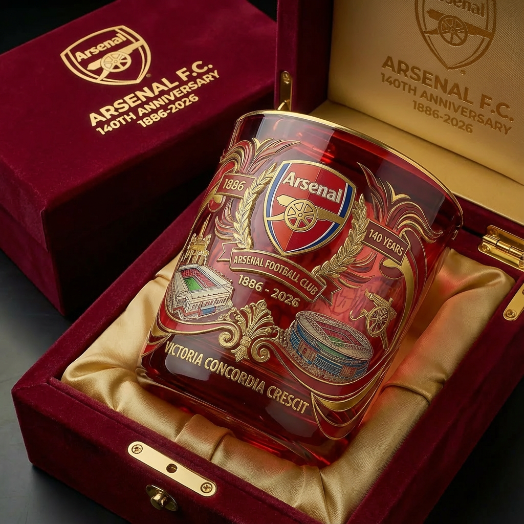 🏆Arsenal F.C. 140th Anniversary Commemorative Glass