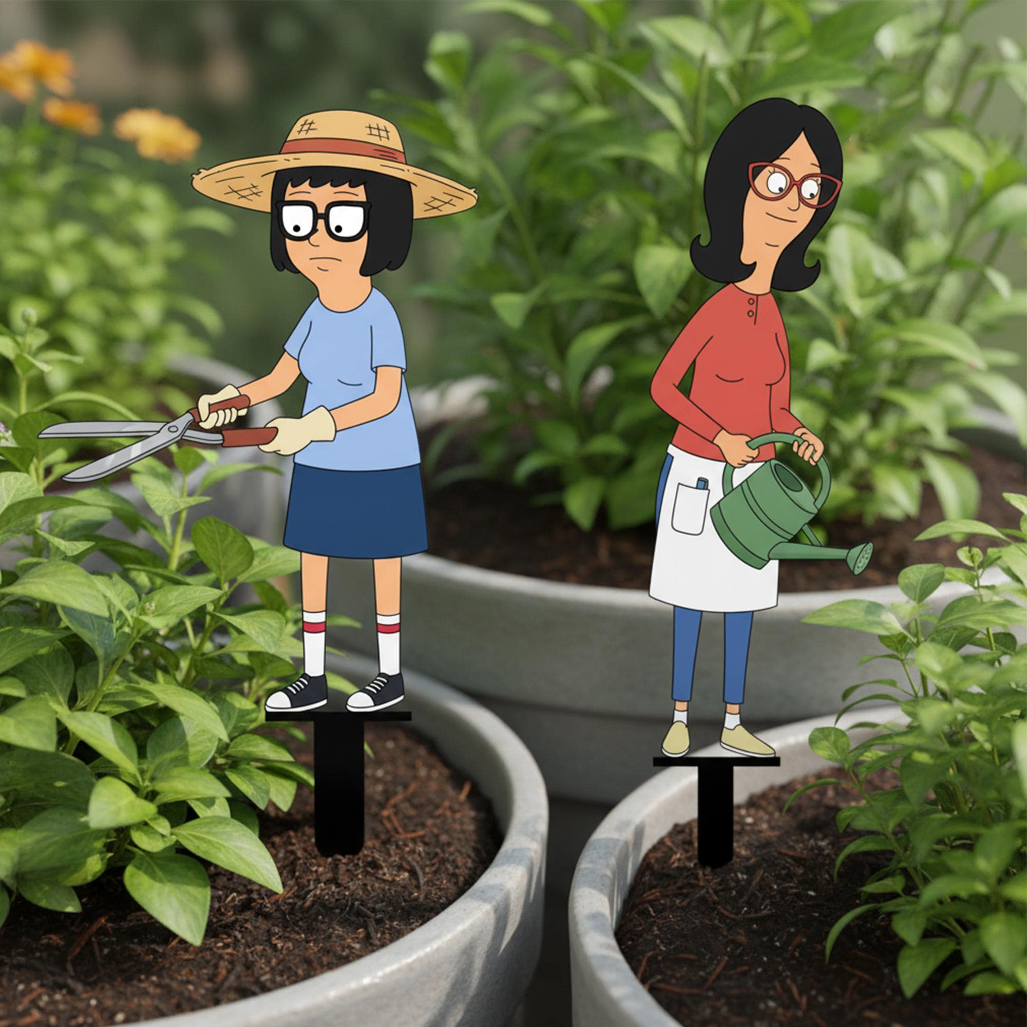 Bob's Burgers Metal Garden Stakes | Potted Plant Decor
