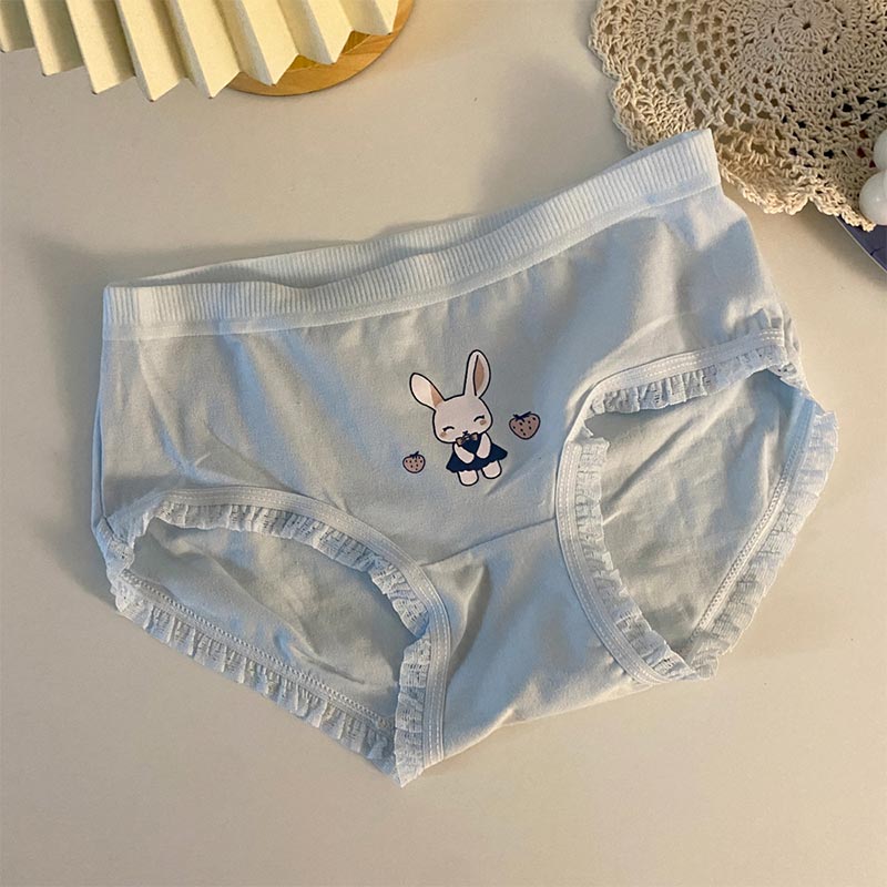 4 Pack Cartoon Rabbit Strawberry Panty Set