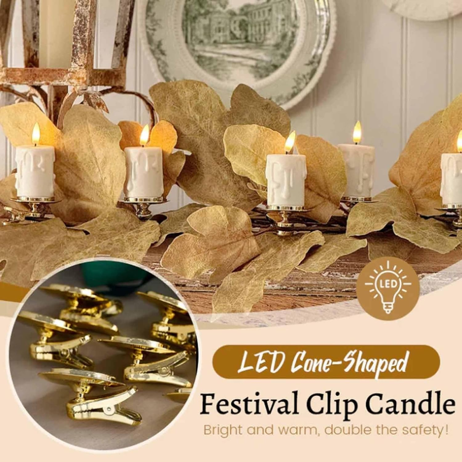 💥ON SALE💥 2-Pack Clip-On Flameless Christmas Tree Candles With Timer