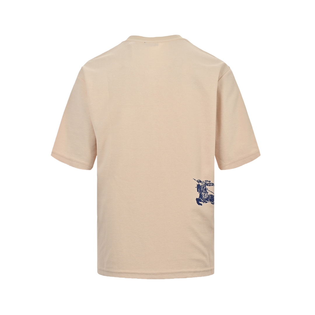 Burberry 24ss back waist knight warhorse print terry cloth short sleeves