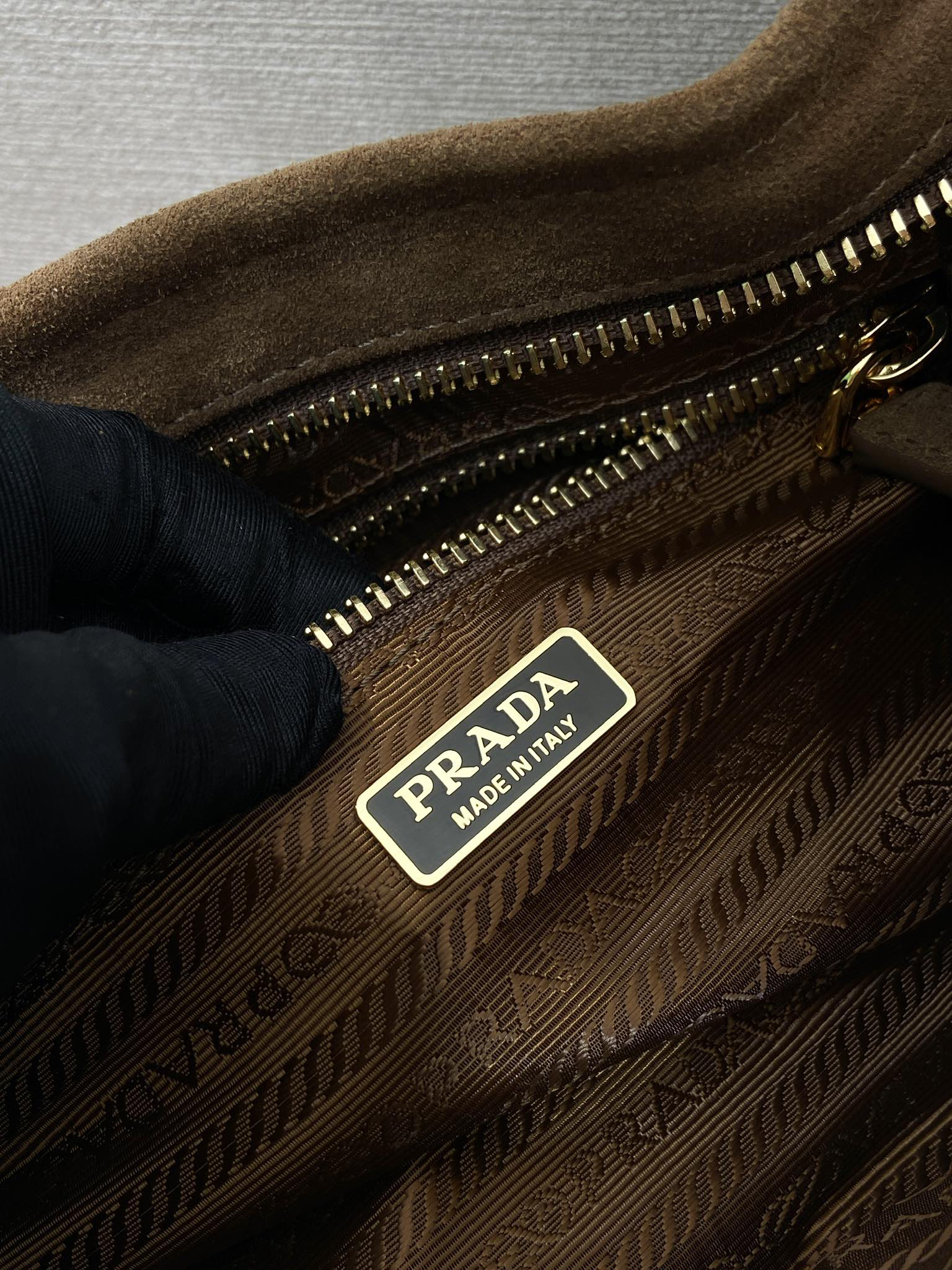 Prada LusSolf Suede Crossbody Bag 1BA215