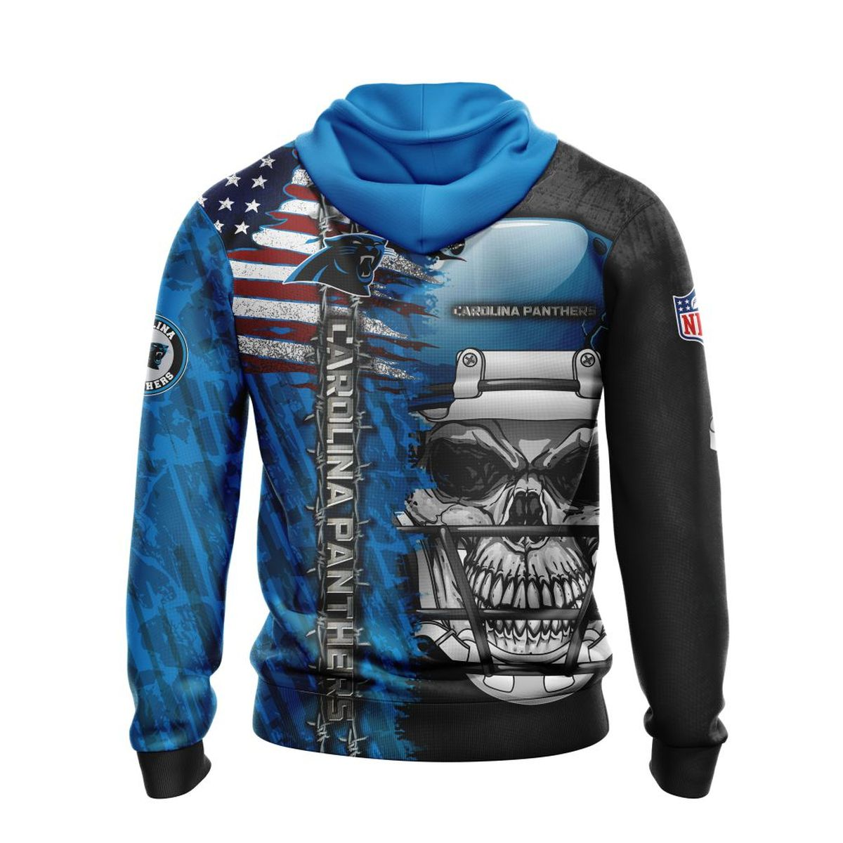 CAROLINA PANTHERS 3D HOODIE SKULL0803