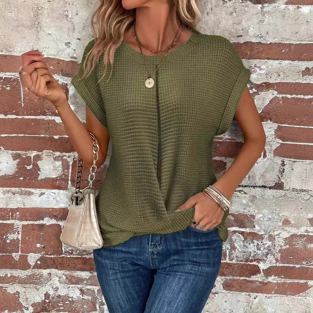 Oversized Knit Vest with Ladylike Temperament, Sleeveless