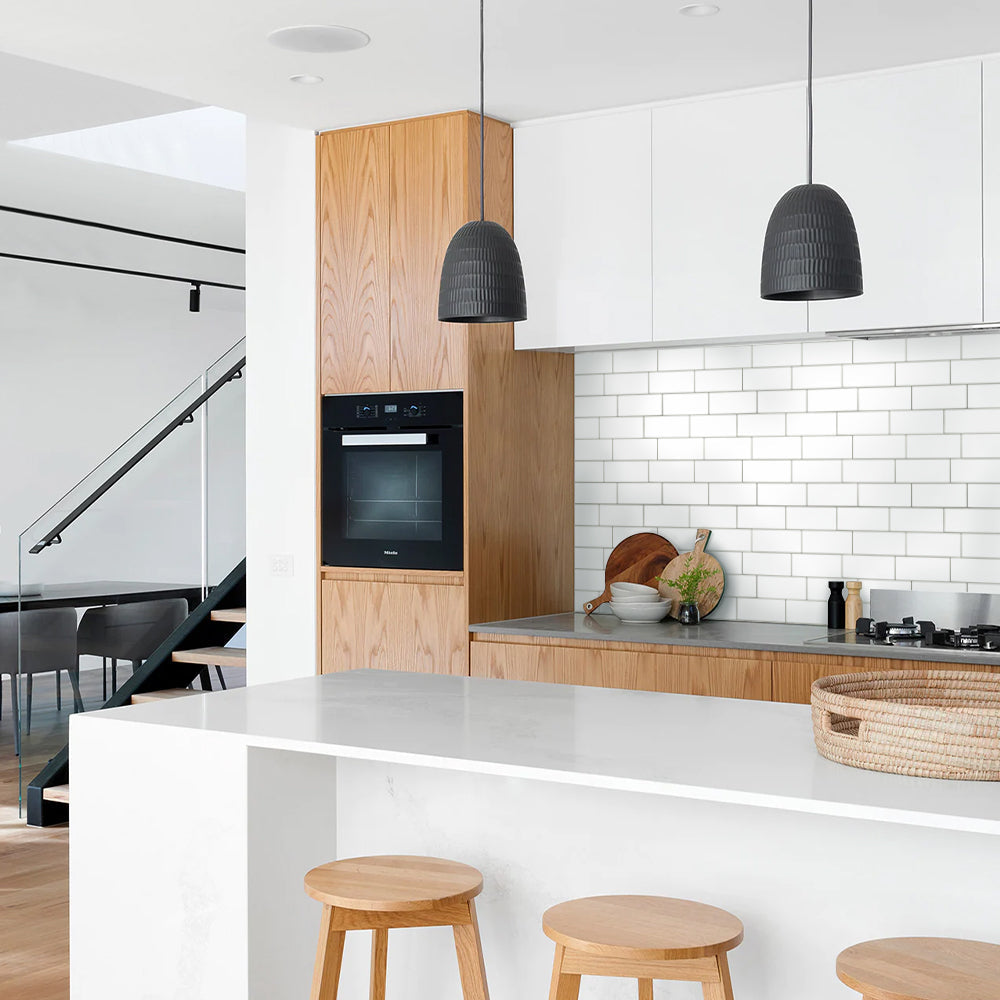 White Metro Subway Peel and Stick Backsplash Tile