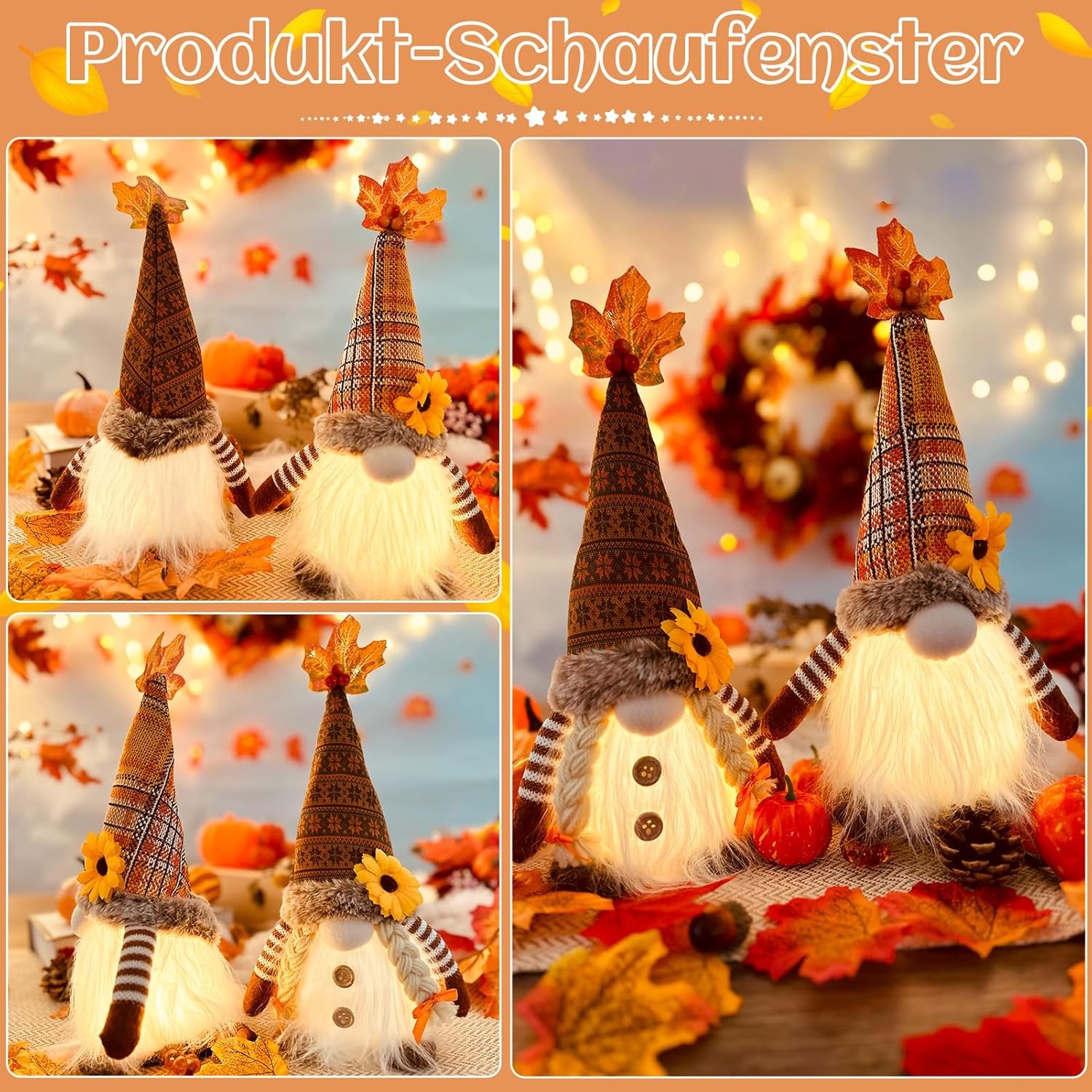 🔥LAST DAY 50% OFF🔥Autumn Decoration Gnome Figures with Light