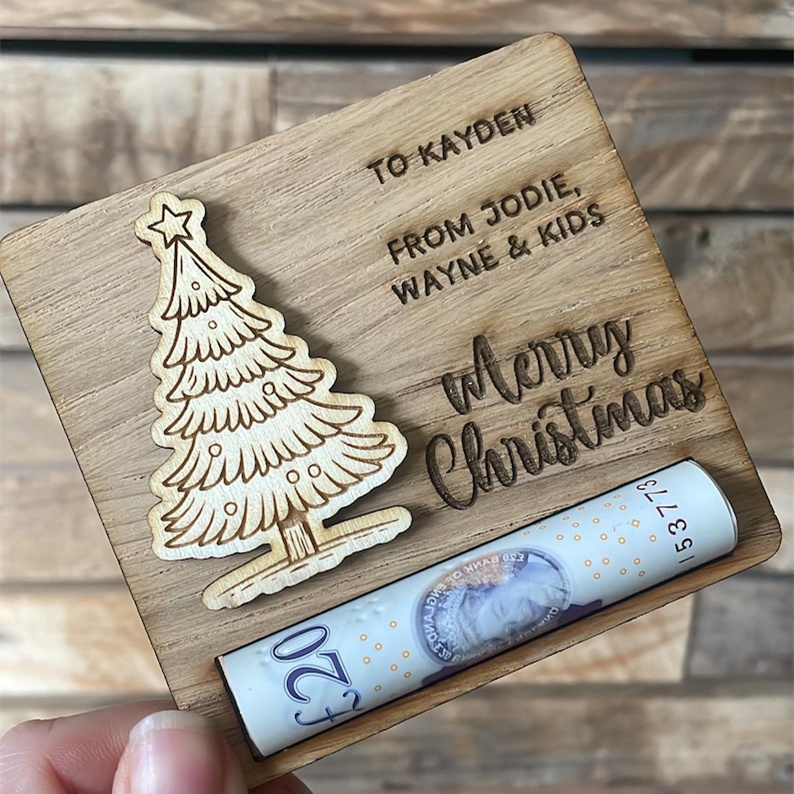 Personalised Christmas money gift holders