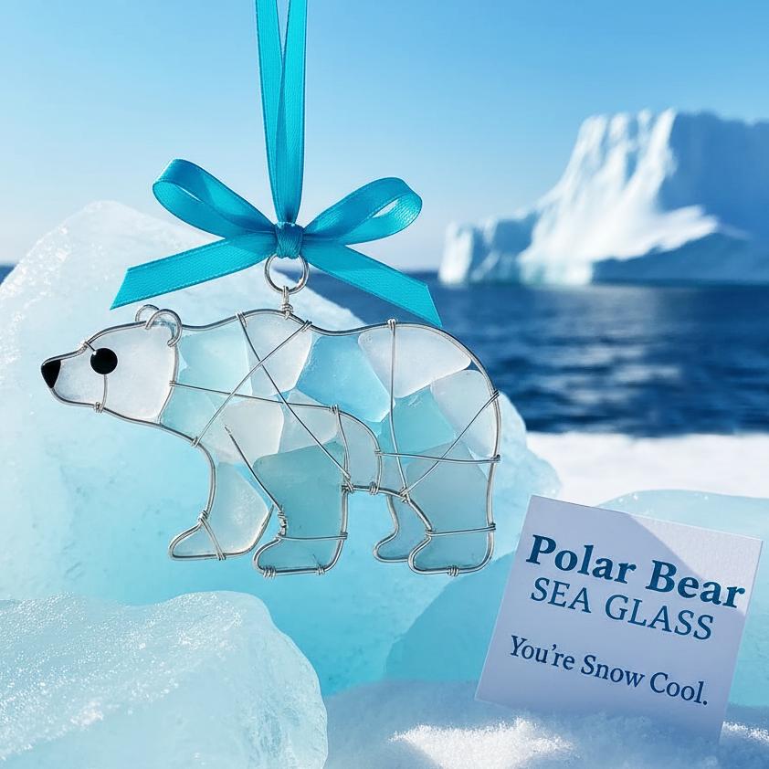 Handcrafted ocean wonder sea glass ornaments