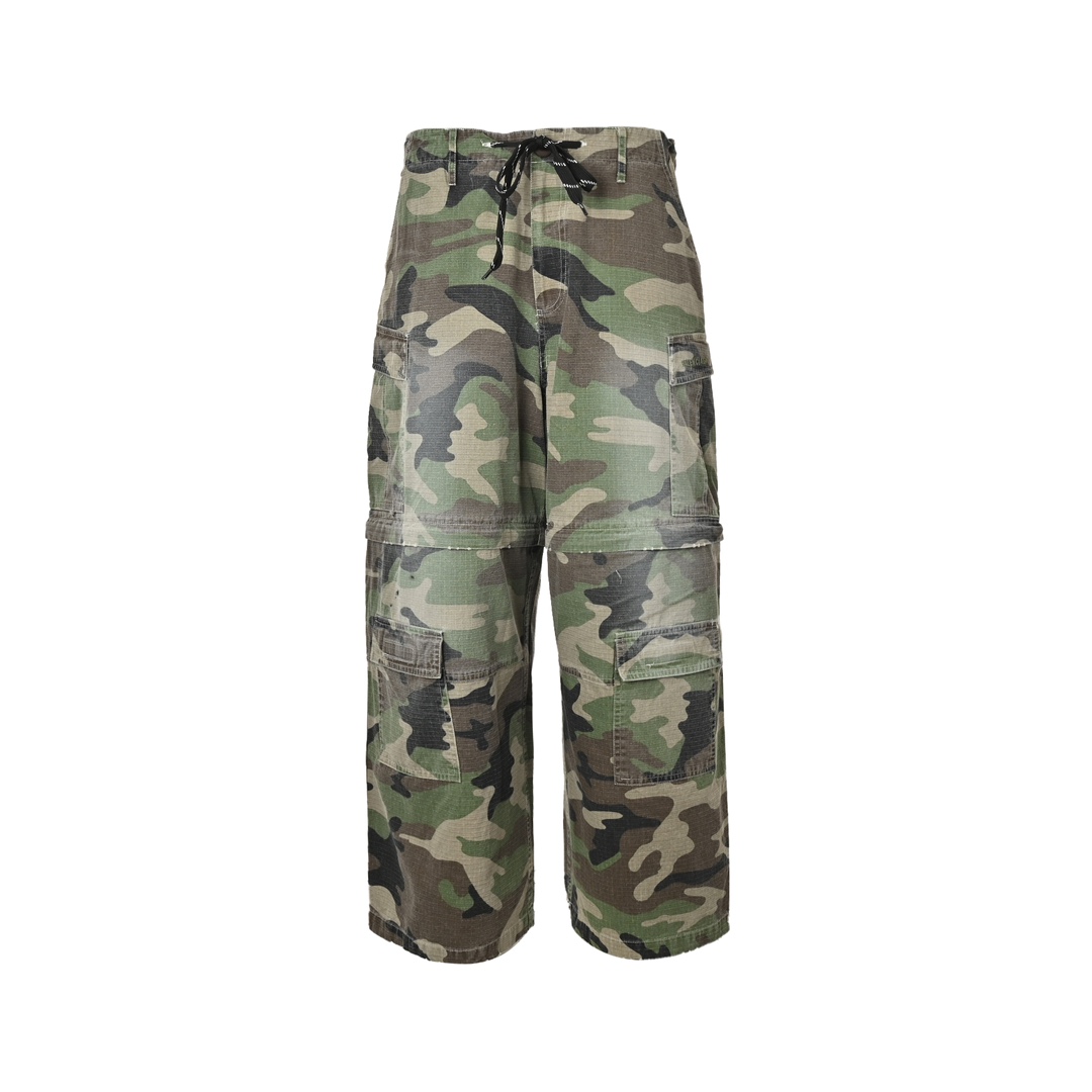 Balenciaga Heavy Camouflage Detachable Multi-Pocket Two-Way Pants
