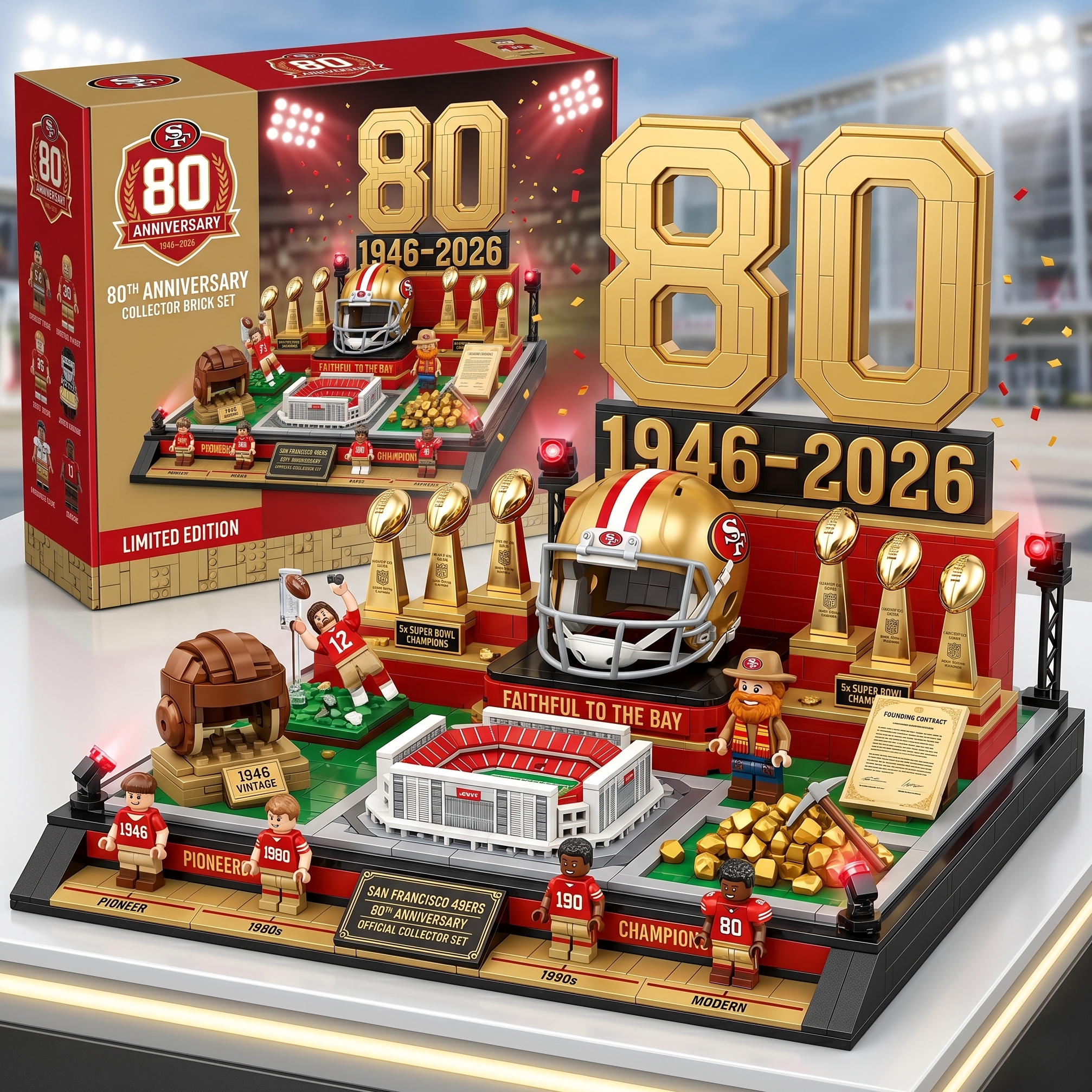 San Francisco 49ers 80th Anniversary Collector Brick Set (1946–2026)