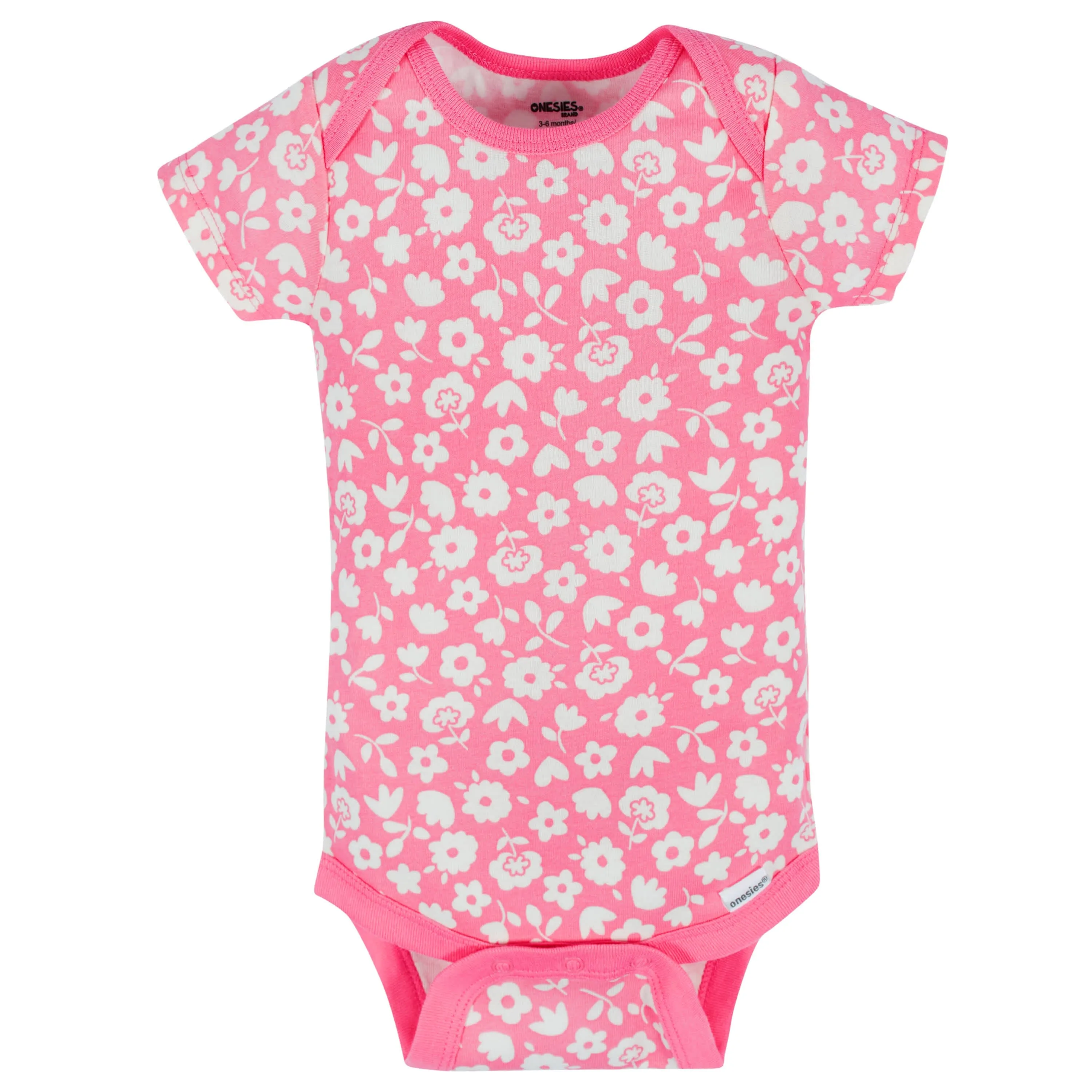 8-Pack Baby Girls Floral Fox Short Sleeve Onesies Bodysuits