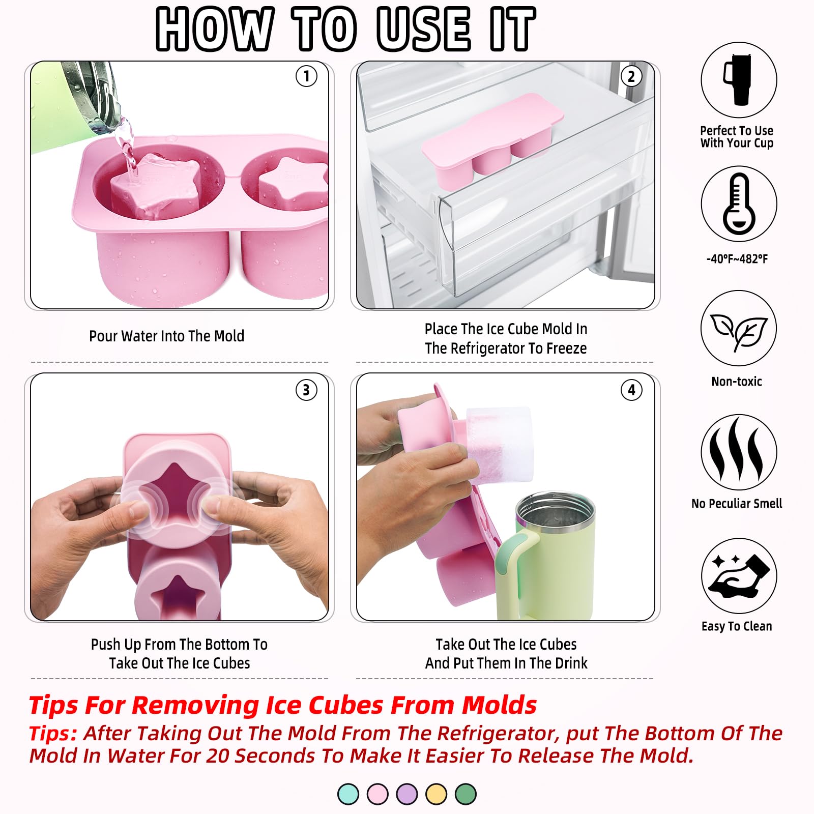 Ice cube mold for Stanley 30-40 oz accessories