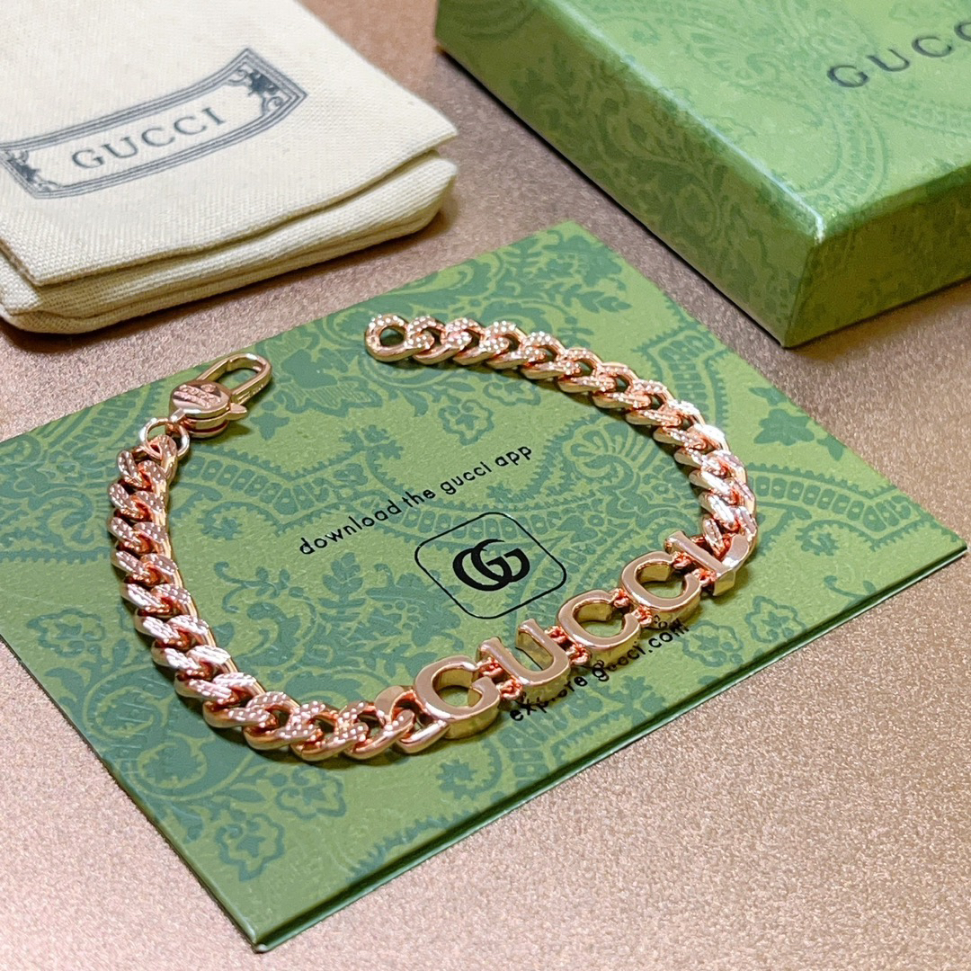Gucci Font Rose Gold Bracelet