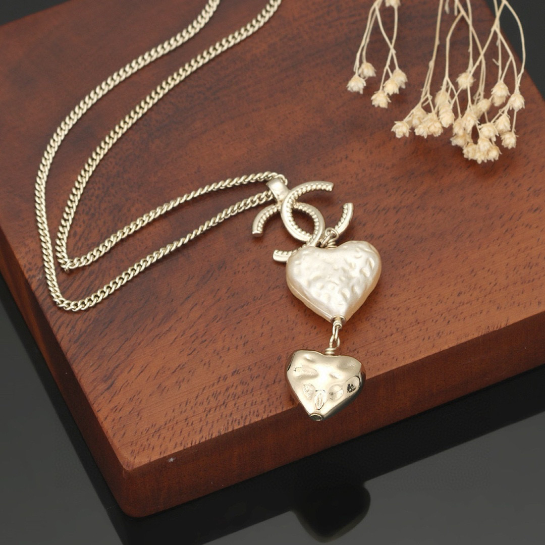 Chanel Pearl Heart Necklace