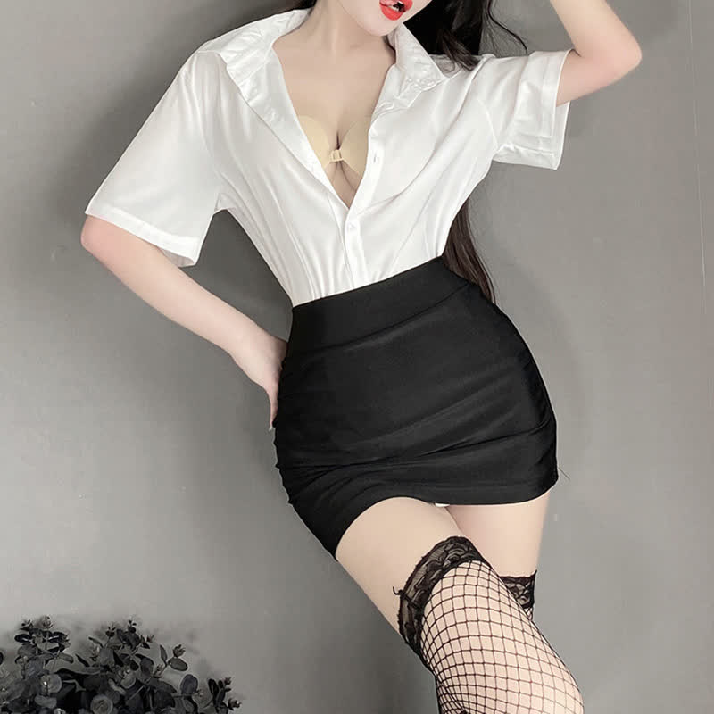 OL Uniform Lingerie Stockings Set