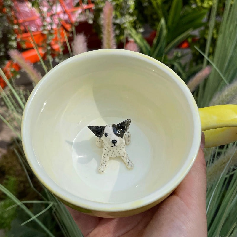 Tasse en céramique de figure d’animal de compagnie personnalisée faite à la main