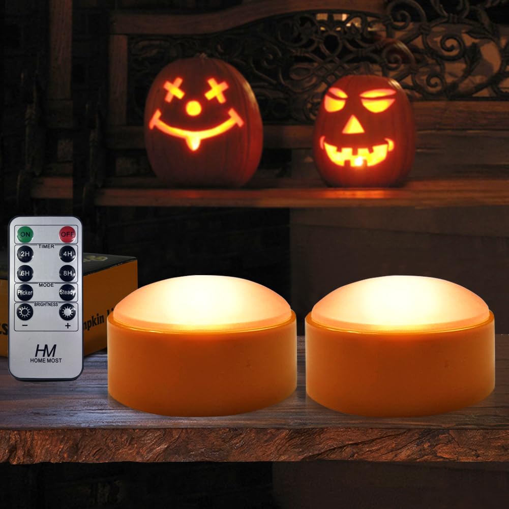 💥ON SALE💥2-Pack Orange LED Pumpkin Lights with Timer & Remote 🎃 🧡