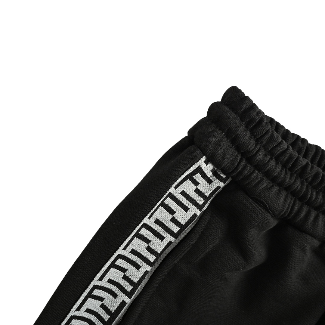 Fendi 24Fw embroidered eyes side webbing trousers