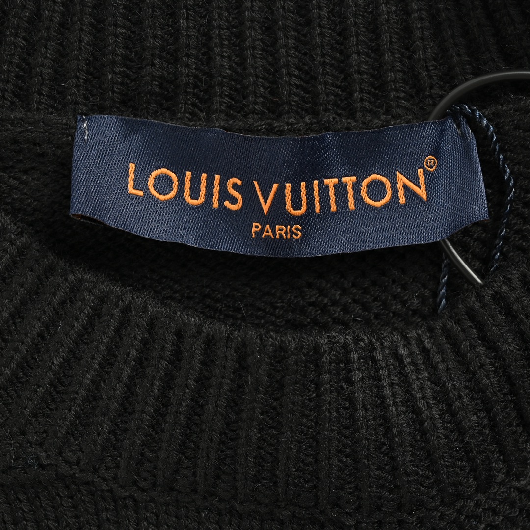 Louis Vuitton 24Fw Checkerboard Safety Pin Crew Neck Sweater