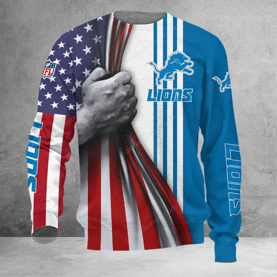 DETROIT LIONS 3D HOODIE SKULL0804