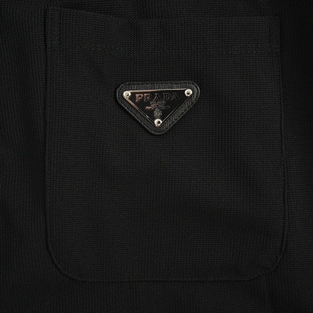 Prada Red Triangle Logo Waffle Thin Pants