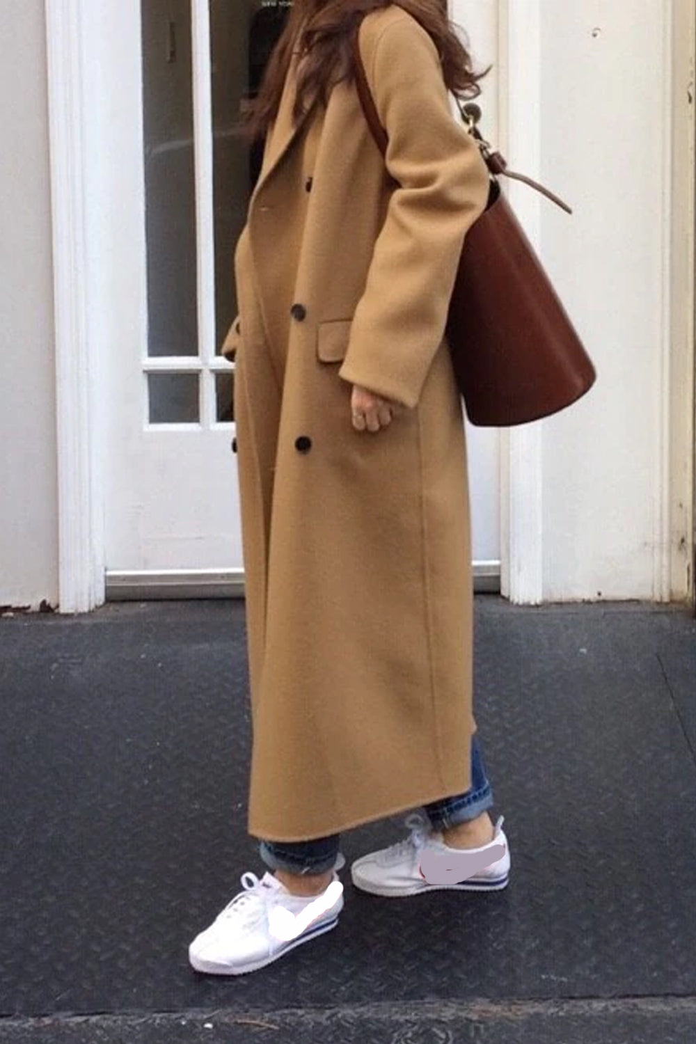 Long Wool Double Breasted Oversize Coat Jacket