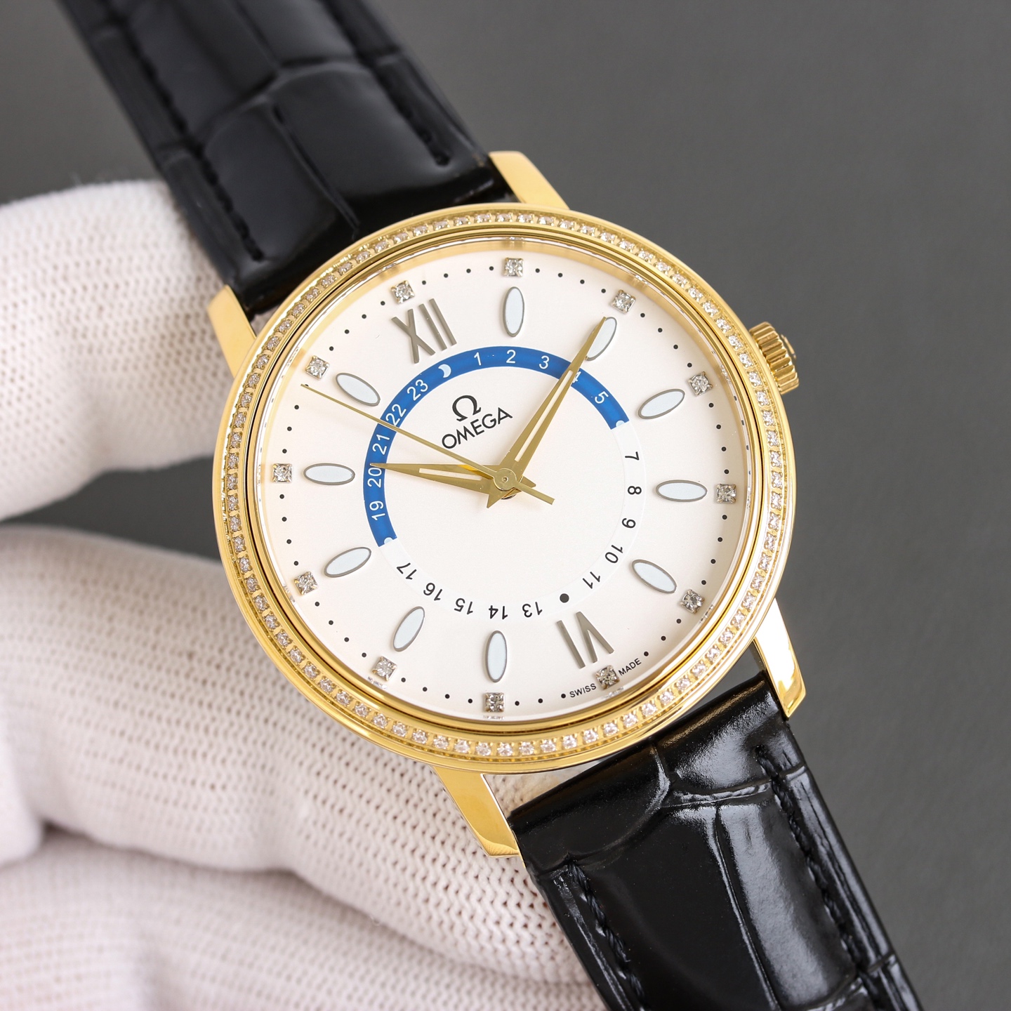 Omega Men's Full Diamond Set Watch