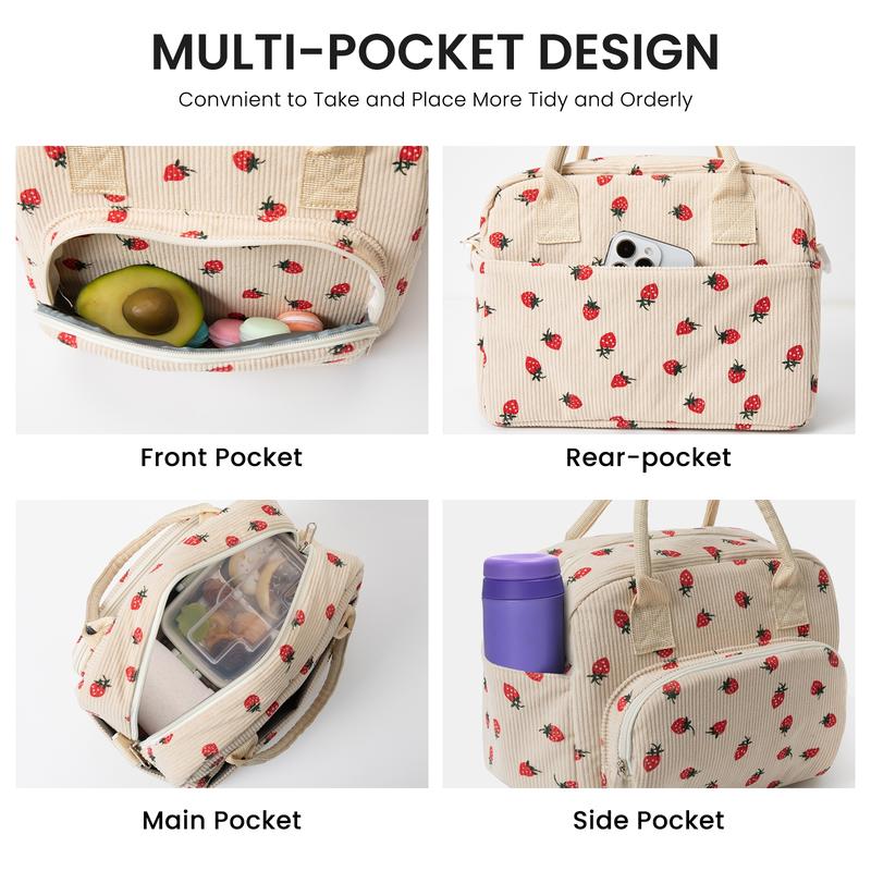 Insulated Large Lunch Bag with Multi-Pockets & Waterproof Design