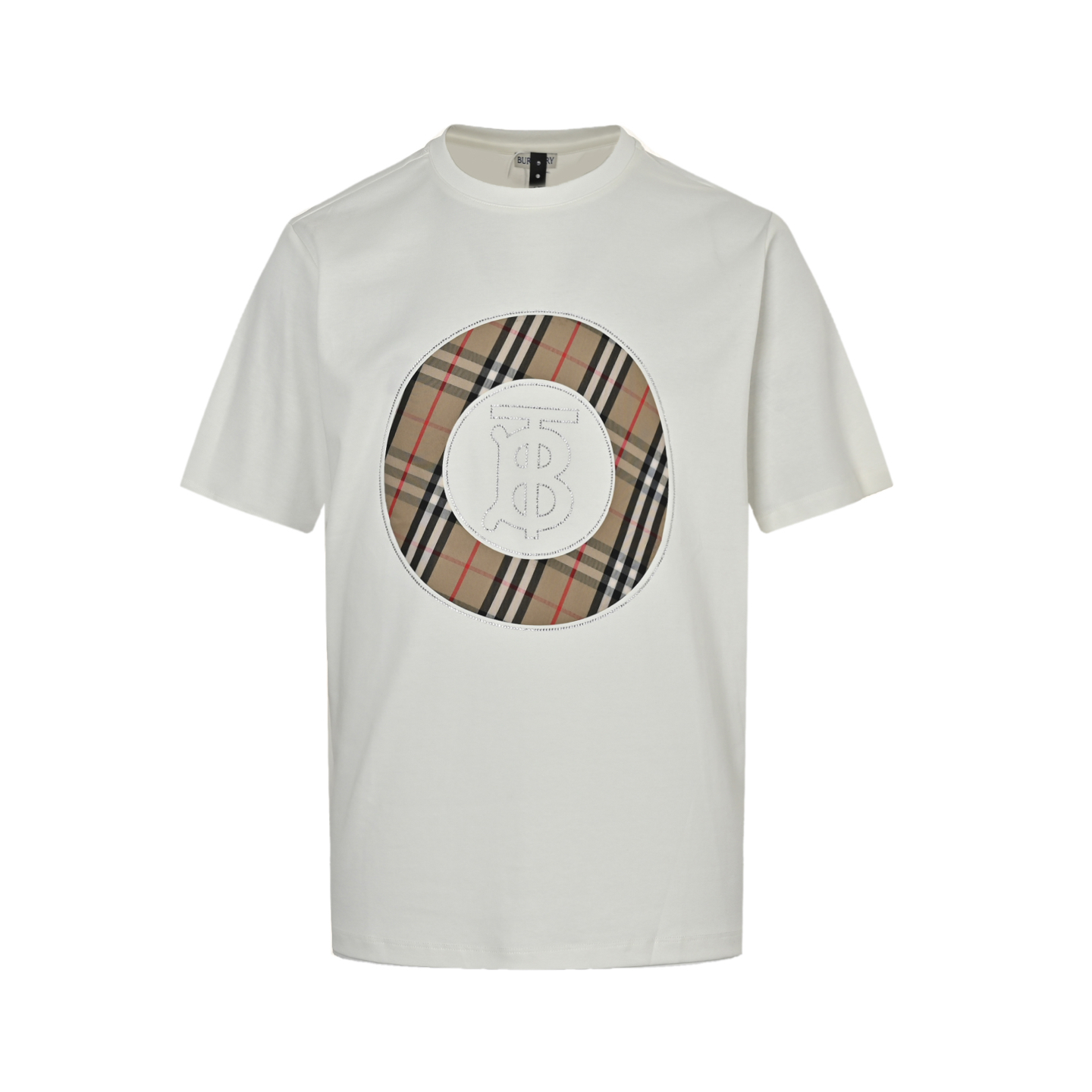 Burberry Checked Rhinestone Short Sleeve