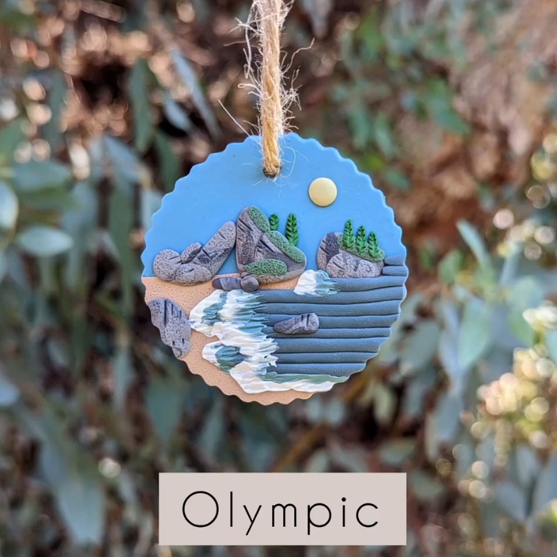 🔥On Sale🔥Handmade National Park Clay Holiday Tree Ornaments