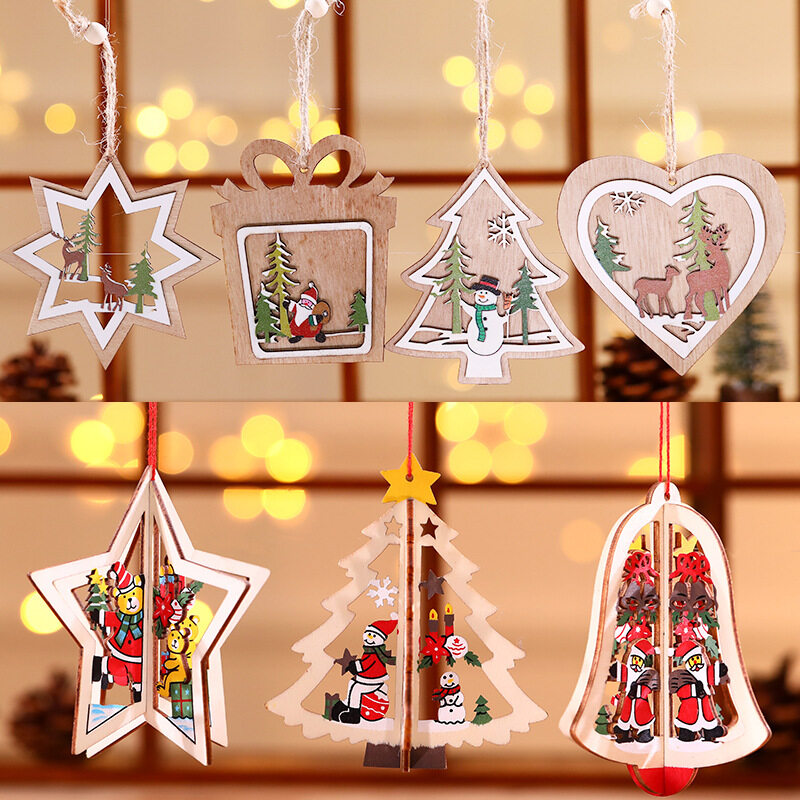 (🌲Early Christmas Sale- SAVE 49% OFF)Christmas Wooden Pendant-BUY 1 GET 1 FREE TODAY!