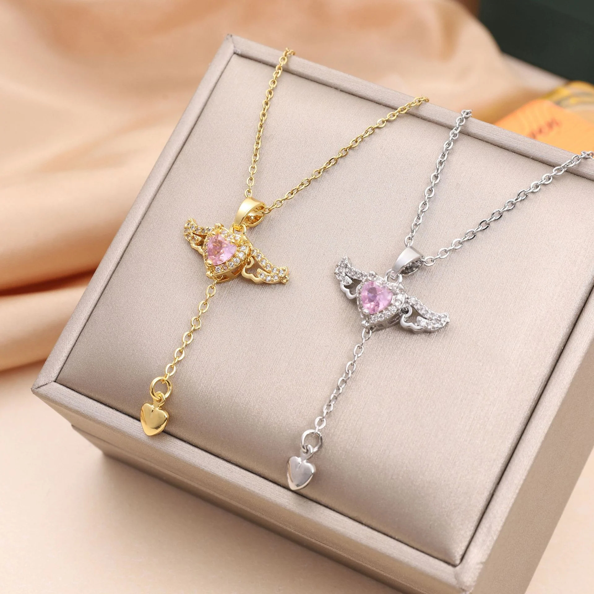🔥Last Day 50% OFF🔥Cupid Heart Angel Wings Chain📦BUY 2 GET 10% OFF & FREE SHIPPING NOW
